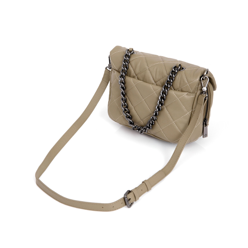 BOLSA TIRACOLO VERDE DE COURO MATELASS&Ecirc; image number 2