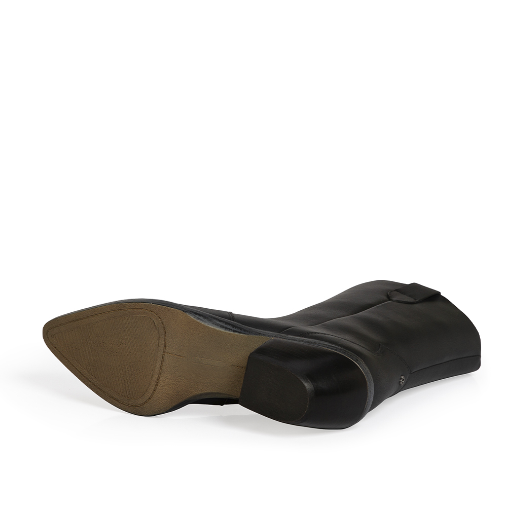 BOTA CANO M&Eacute;DIO PRETO DE COURO image number 4