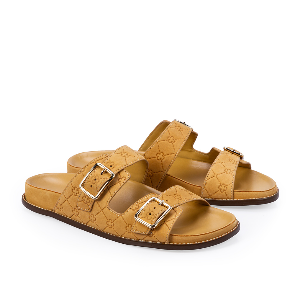 CHINELO PAPETE BEGE SAVANA DE COURO NOBUCK MONOGRAMA image number 1