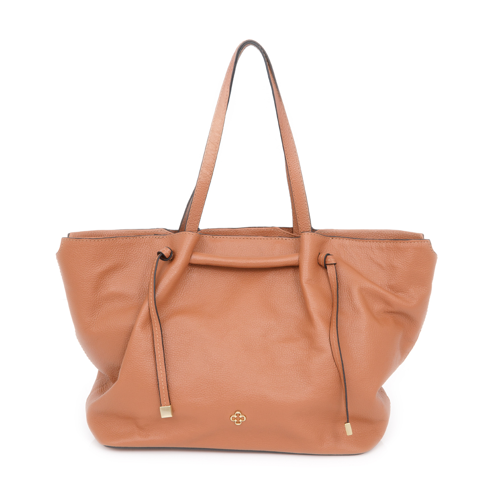 BOLSA MÉDIA CARAMELO COURO SHOPPER image number 0