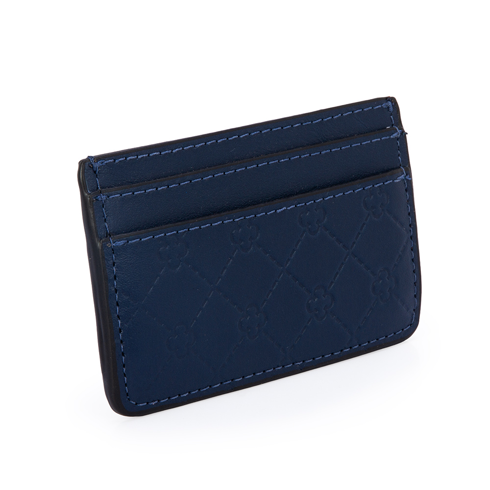 PORTA CART&Atilde;O MARINHO AZZURRO DE COURO MONOGRAMA image number 1