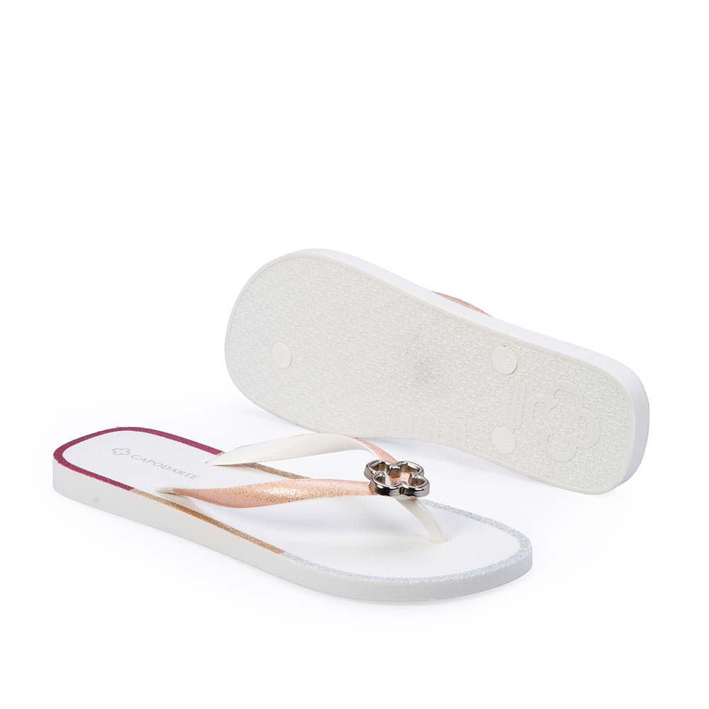 CHINELO DE DEDO BRANCO E ROSA PE&Ocirc;NIA GLITTER image number 3