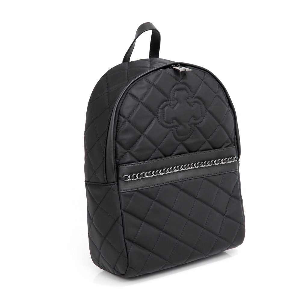 MOCHILA FEMININA PRETA MATELASSÊ image number 1