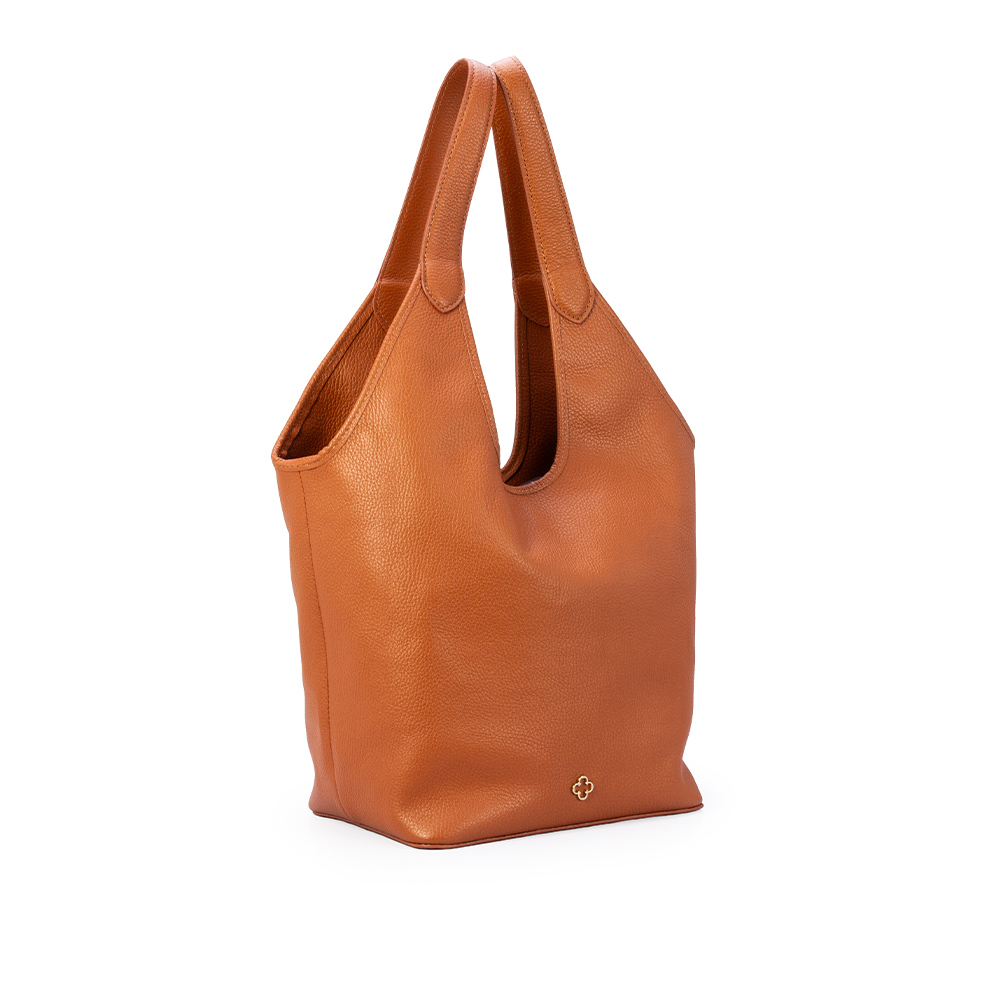 BOLSA GRANDE CARAMELO DE COURO SHOPPER image number 1