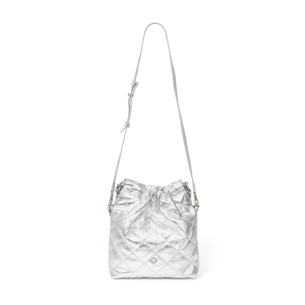 BOLSA SHOULDER BAG PRATA METALIZADA DE COURO MATELASS&Ecirc; image number 3