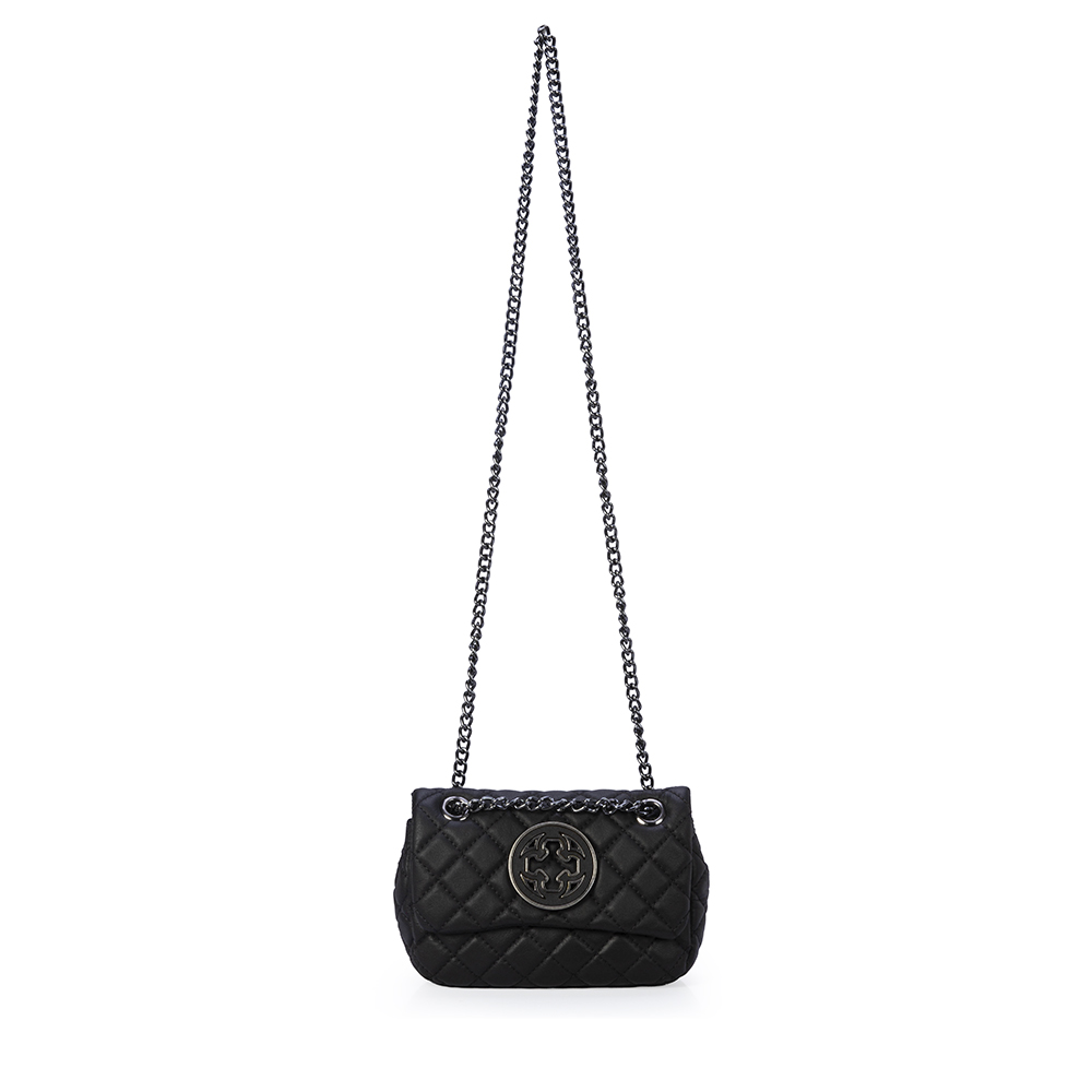 BOLSA SHOULDER BAG PRETA DE COURO MATELASS&Ecirc; MINI OL&Iacute;VIA image number 1