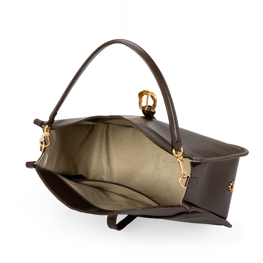 BOLSA COURO HOBO CACAO image number 4