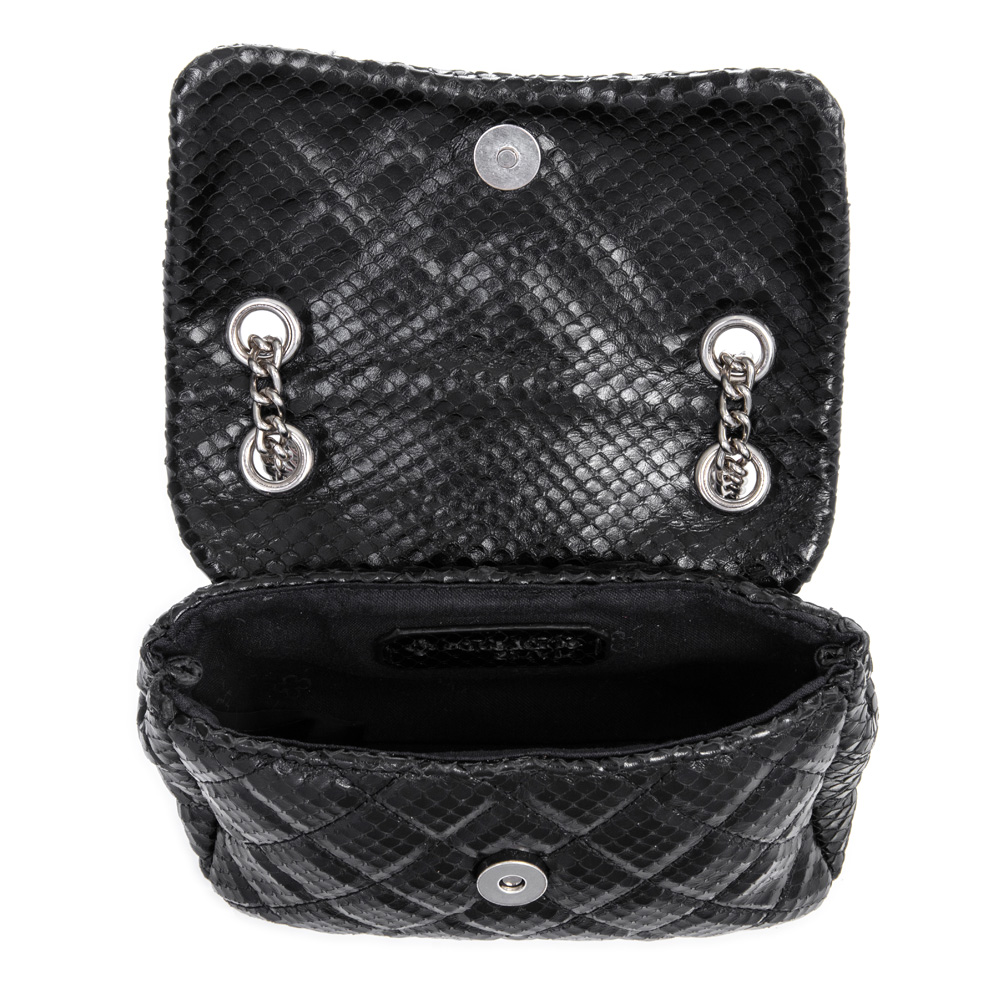 BOLSA PRETA PITONE PEQUENA COURO OLIVIA image number 4