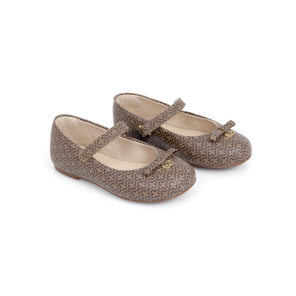 SAPATILHA BEBÊ BEGE MONOGRAMA COM VELCRO image number 1