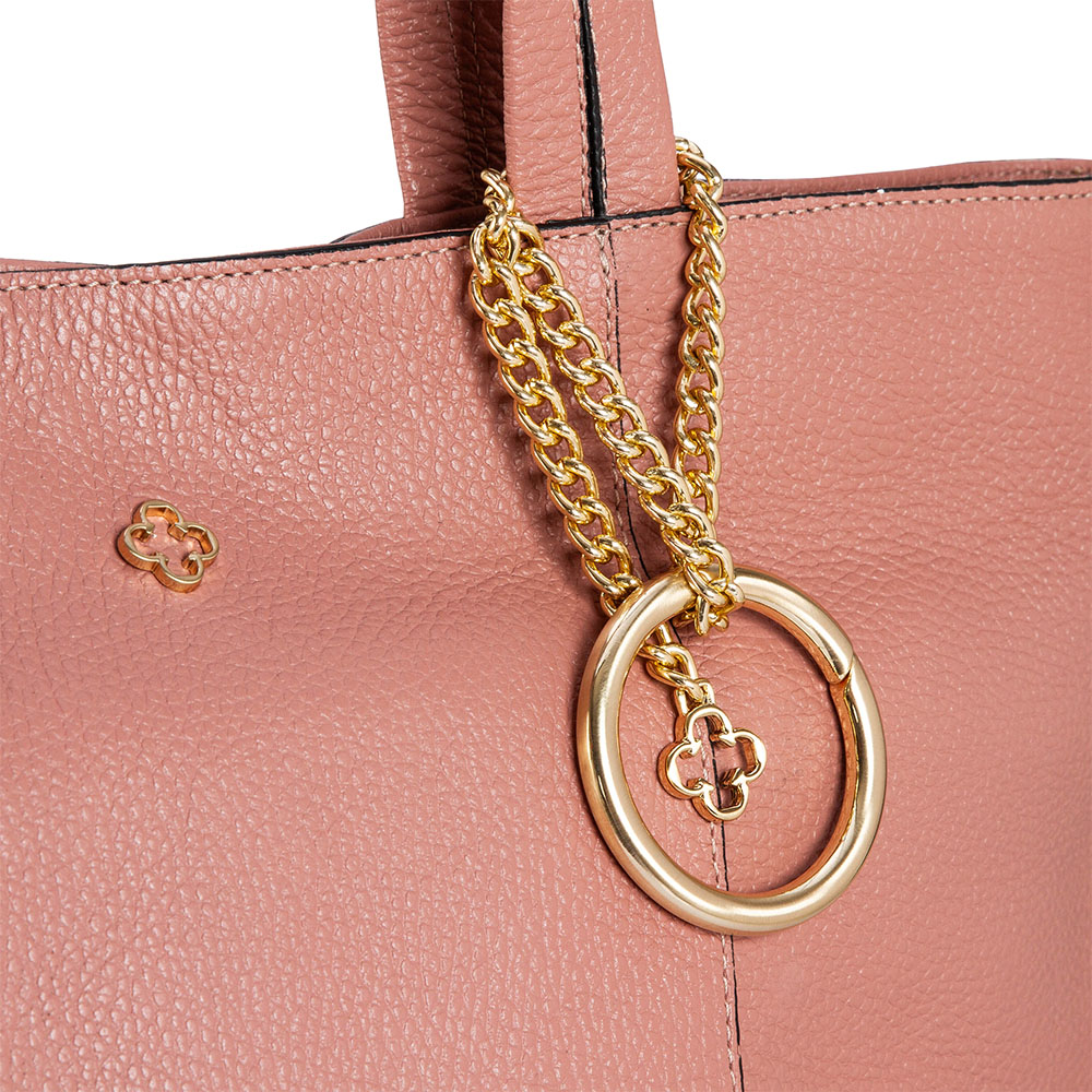 BOLSA ROSA MALVA DE COURO VIRA BUCKET image number 3