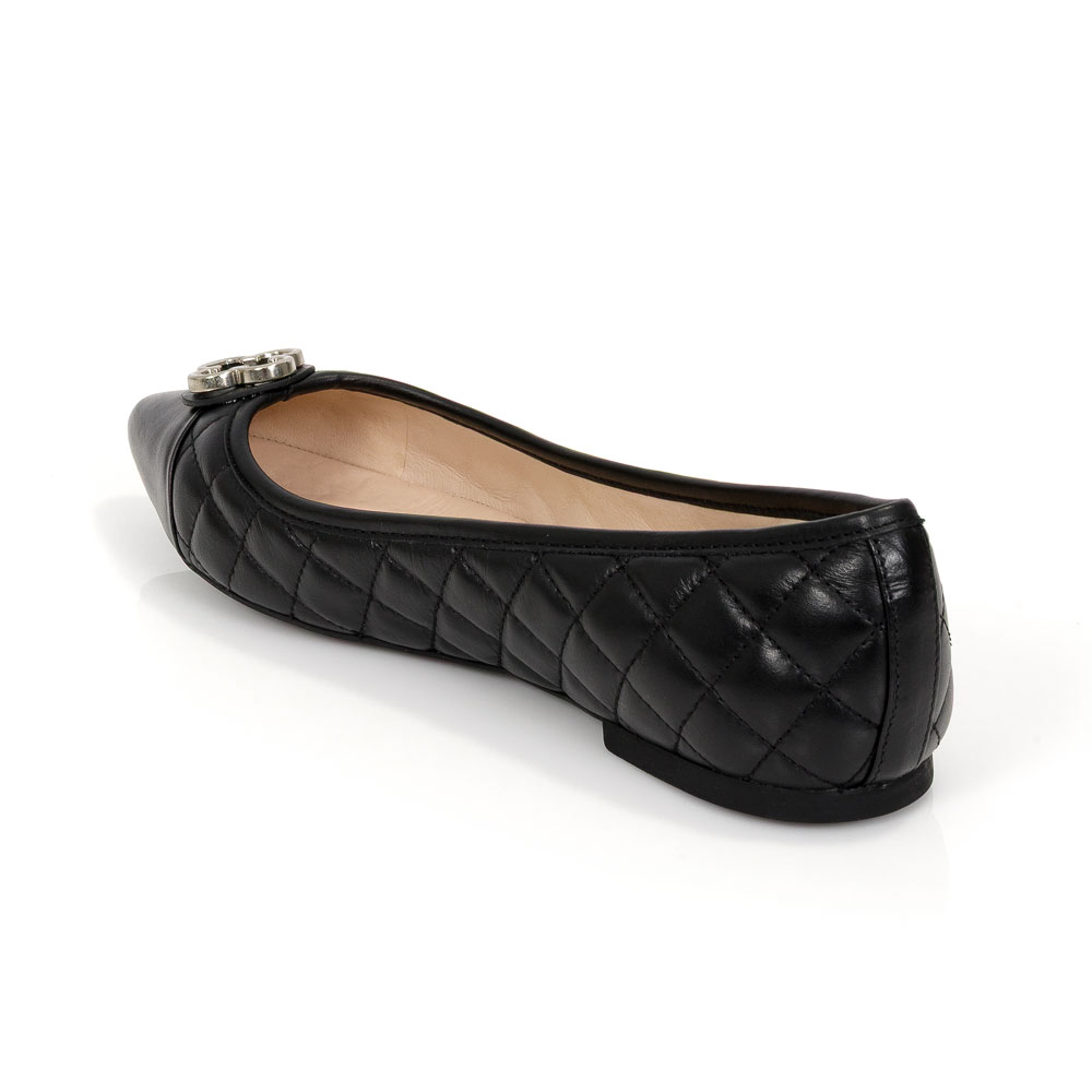 SAPATILHA BICO FINO PRETA DE COURO MATELASS&Ecirc; CATHERINE image number 2