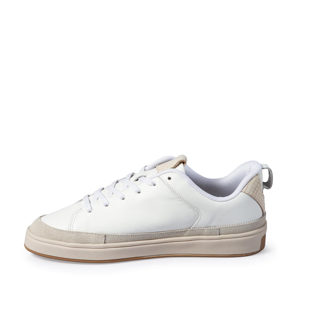 TÊNIS FEMININO BRANCO E MARFIM DE COURO AMARRAÇÃO image number 2