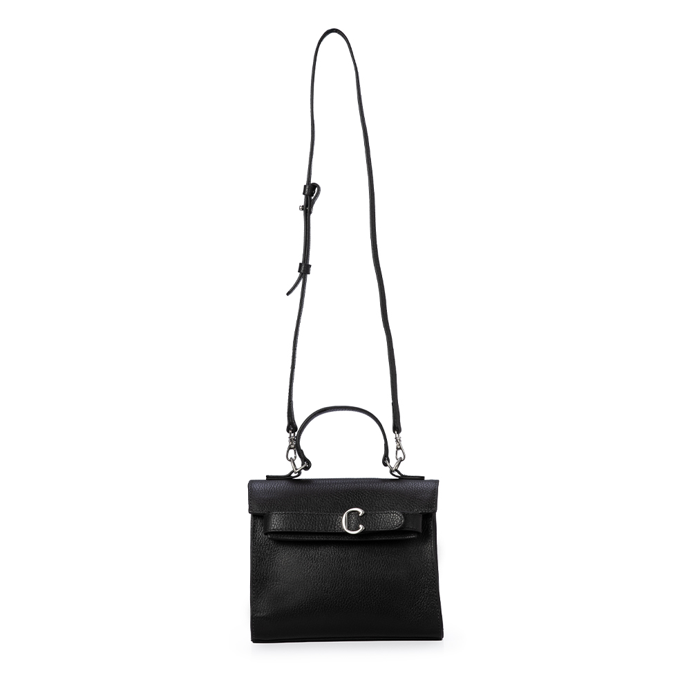 BOLSA PEQUENA PRETA DE COURO TOTE image number 1