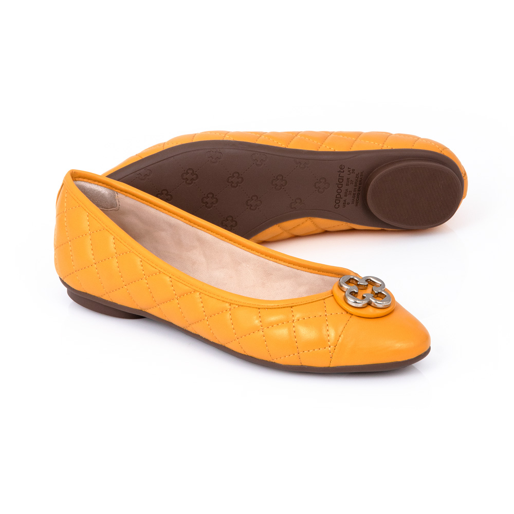 SAPATILHA CATHERINE MODERNITÁ AMARELO DAMASCO DE COURO image number 3