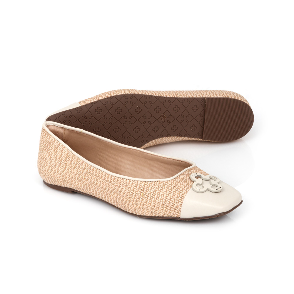 SAPATILHA BICO QUADRADO BEGE RÁFIA image number 3