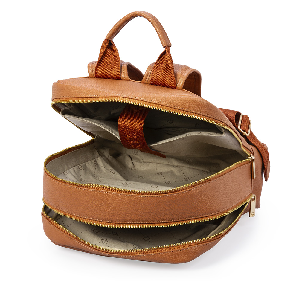 MOCHILA FEMININA CARAMELO DE COURO image number 4