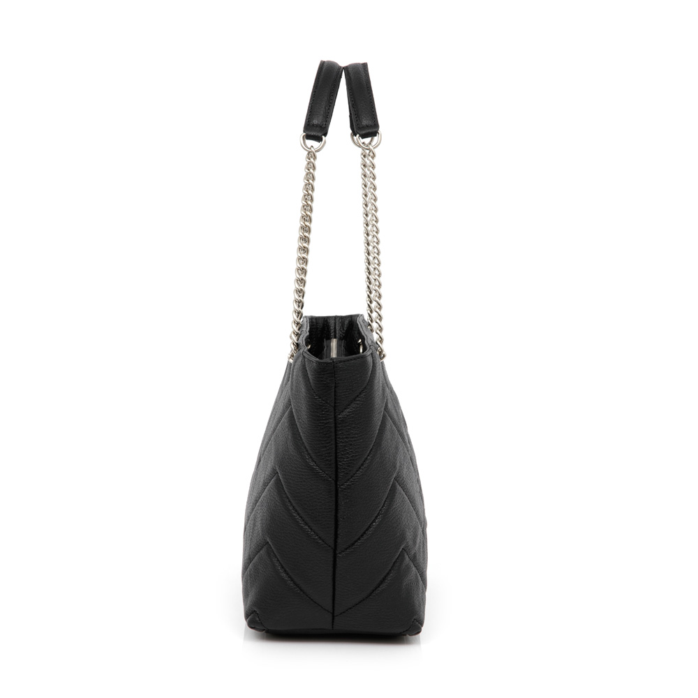 BOLSA PRETA COURO MATELASSÊ SHOPPER image number 1