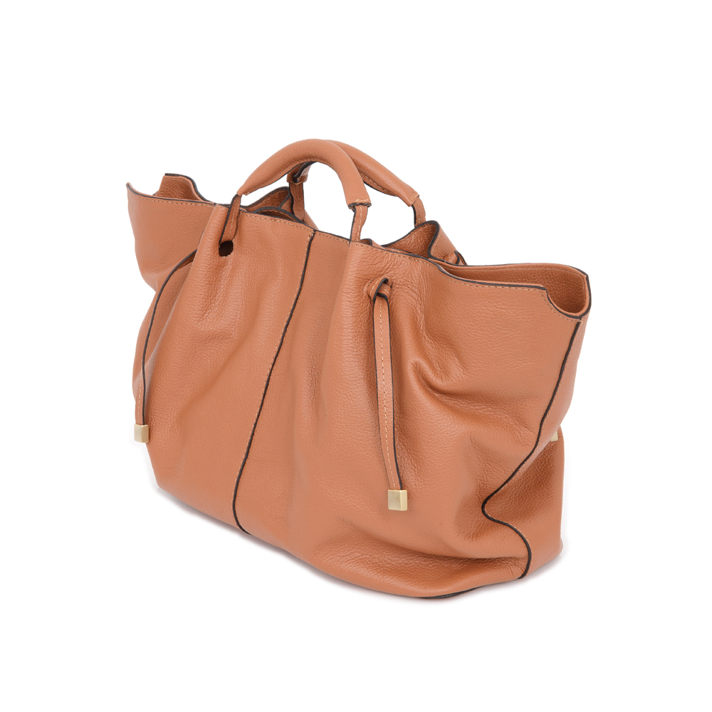 BOLSA MÉDIA CARAMELO COURO SHOPPER image number 2