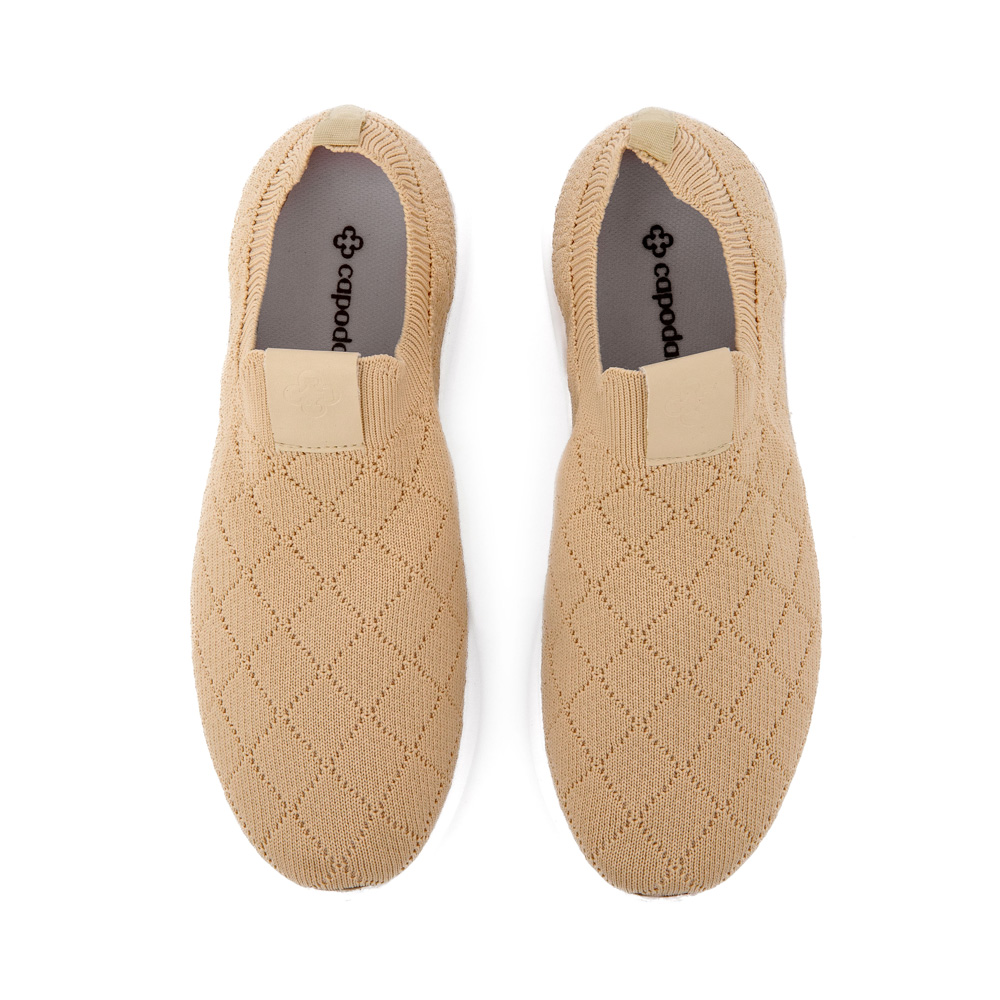 TÊNIS SLIP ON KNIT MATELASSÊ BEGE RÁFIA FEMININO image number 4