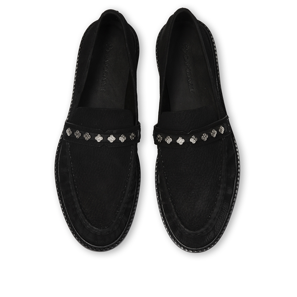 LOAFER MOCASSIM PRETO DE COURO NOBUCK image number 4