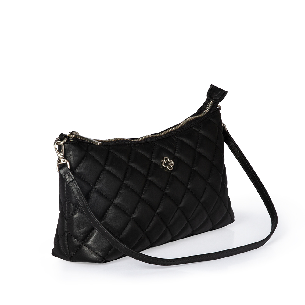 BOLSA TIRACOLO PRETA MATELASS&Ecirc; DE COURO SHOULDER BAG image number 3