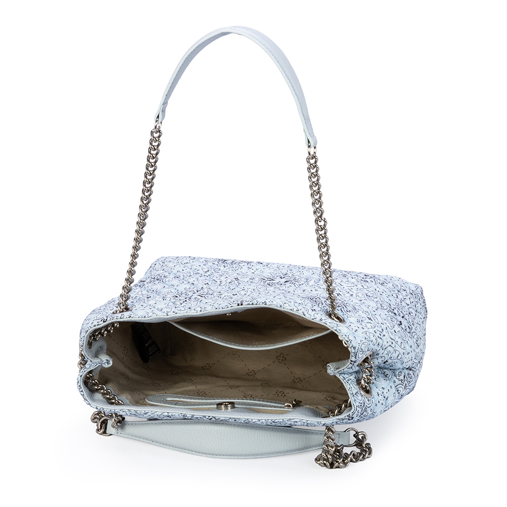 BOLSA M&Eacute;DIA CARINA AZUL TURMALINA MATELASS&Ecirc; PAISLEY image number 4