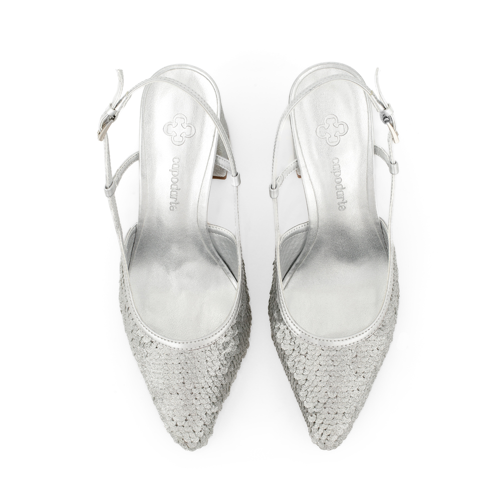 SCARPIN SLINGBACK PRATA SALTO ALTO PAETÊ image number 4
