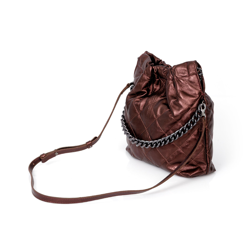 BOLSA SHOULDER BAG MARROM TOBACCO DE COURO MATELASS&Ecirc; image number 1
