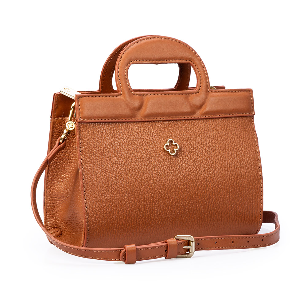 BOLSA PEQUENA TIRACOLO CARAMELO DE COURO TOTE image number 3