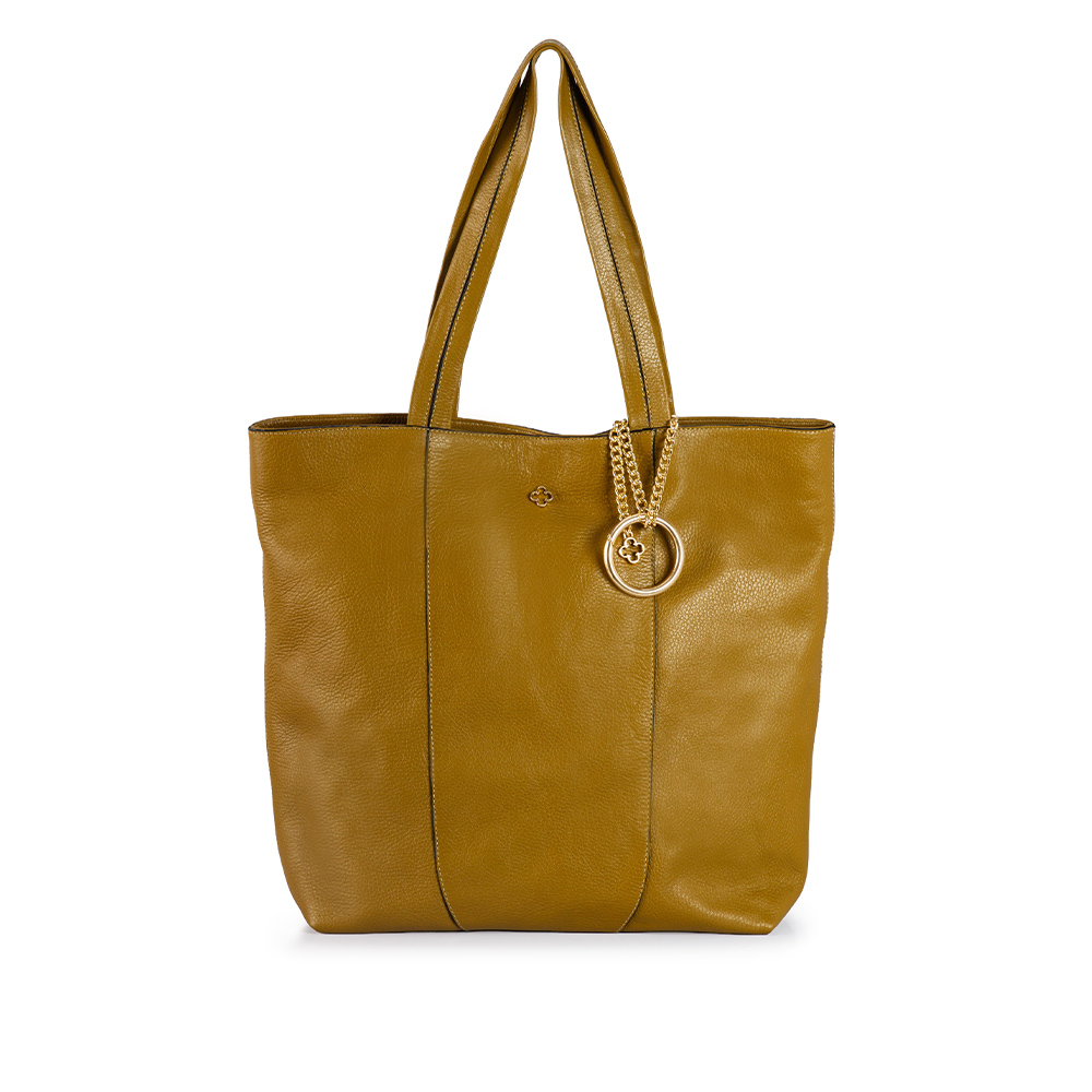 BOLSA AMARELA CITRINO DE COURO VIRA BUCKET image number 0