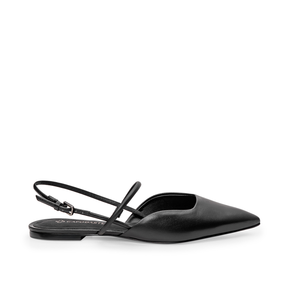 SAPATILHA SLINGBACK PRETA DE COURO image number 0