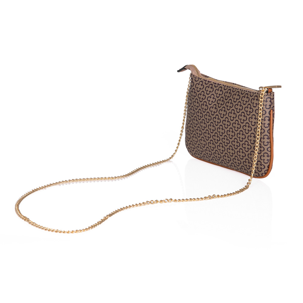 BOLSA PEQUENA CARAMELO ALÇA CORRENTE MONOGRAMA ELENA image number 1