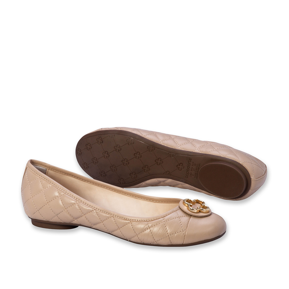 SAPATILHA CATHERINE COURO NUDE SEDA MATELASS&Ecirc; image number 3