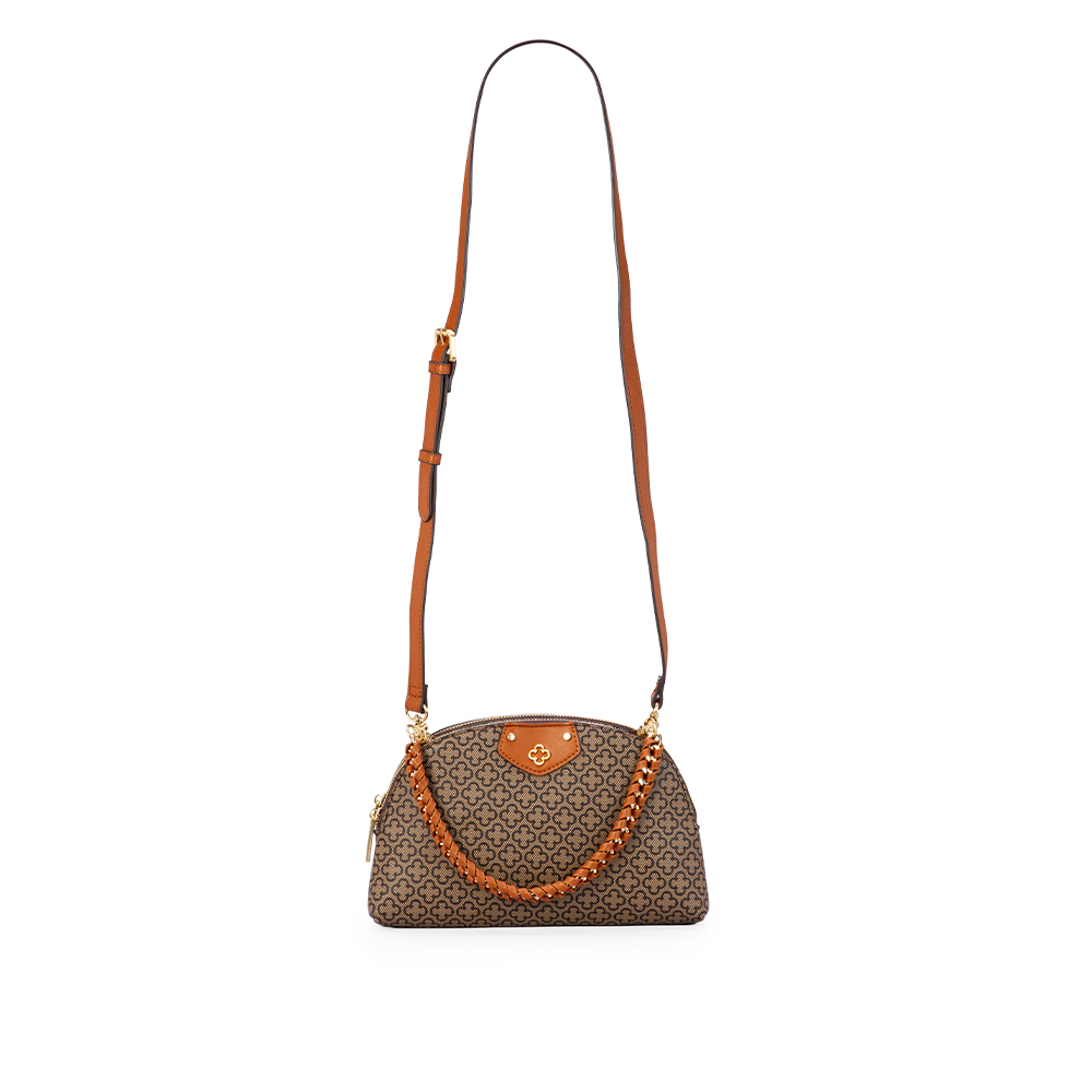 BOLSA M&Eacute;DIA CARAMELO MONOGRAMA AL&Ccedil;A TRAN&Ccedil;ADA image number 1