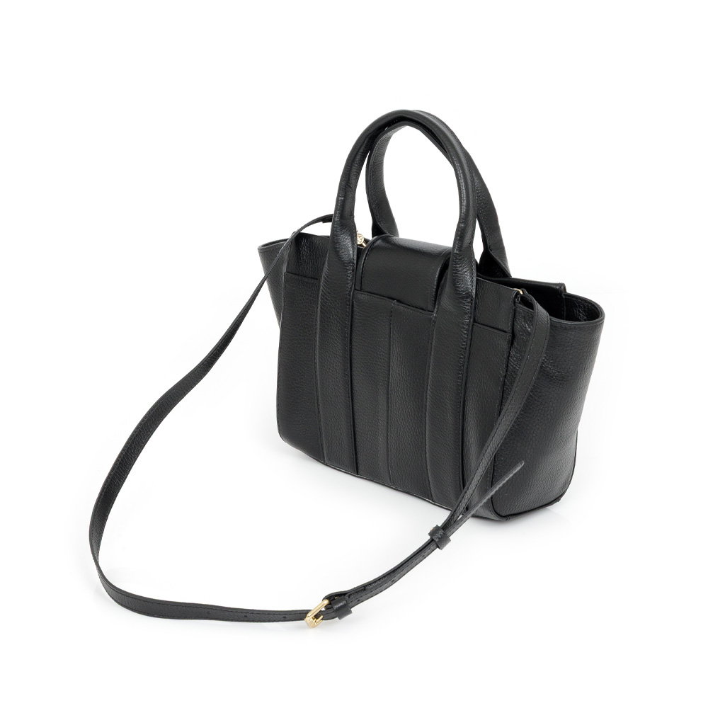 BOLSA TIRACOLO PRETA DE COURO TOTE image number 2
