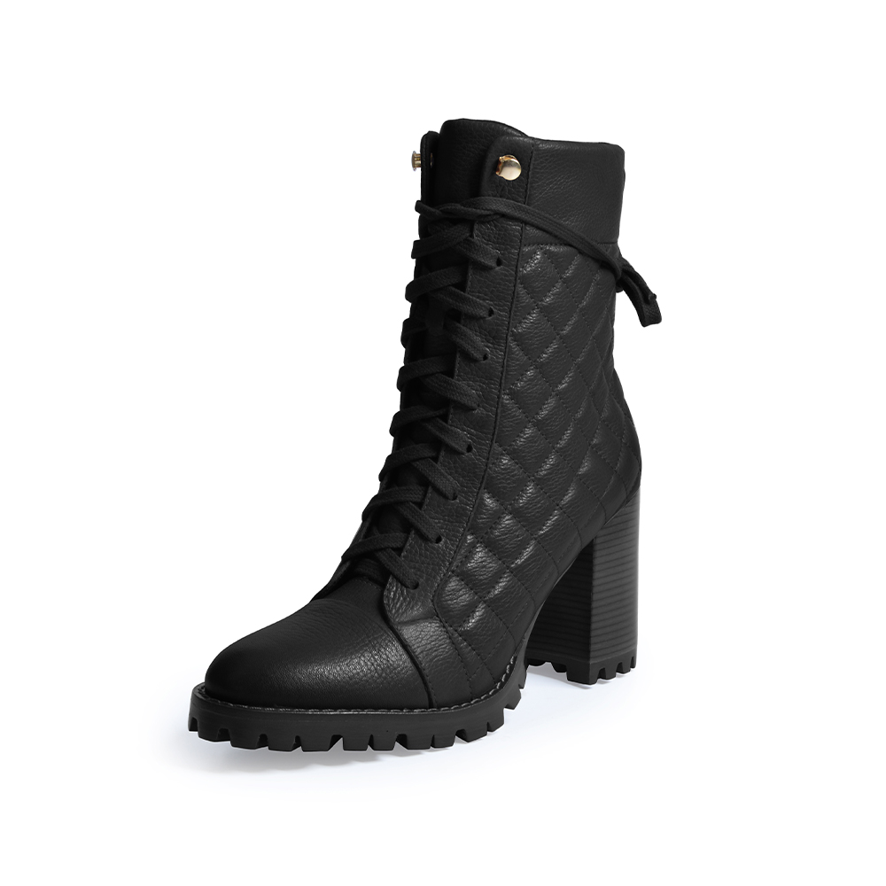 BOTA PRETA SALTO BLOCO DE COURO MATELASS&Ecirc; image number 0