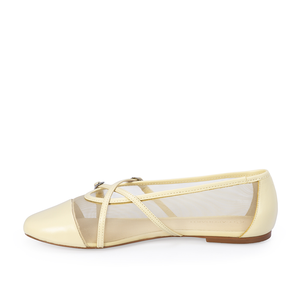 SAPATILHA DE COURO CREME BRULLE TELA image number 2