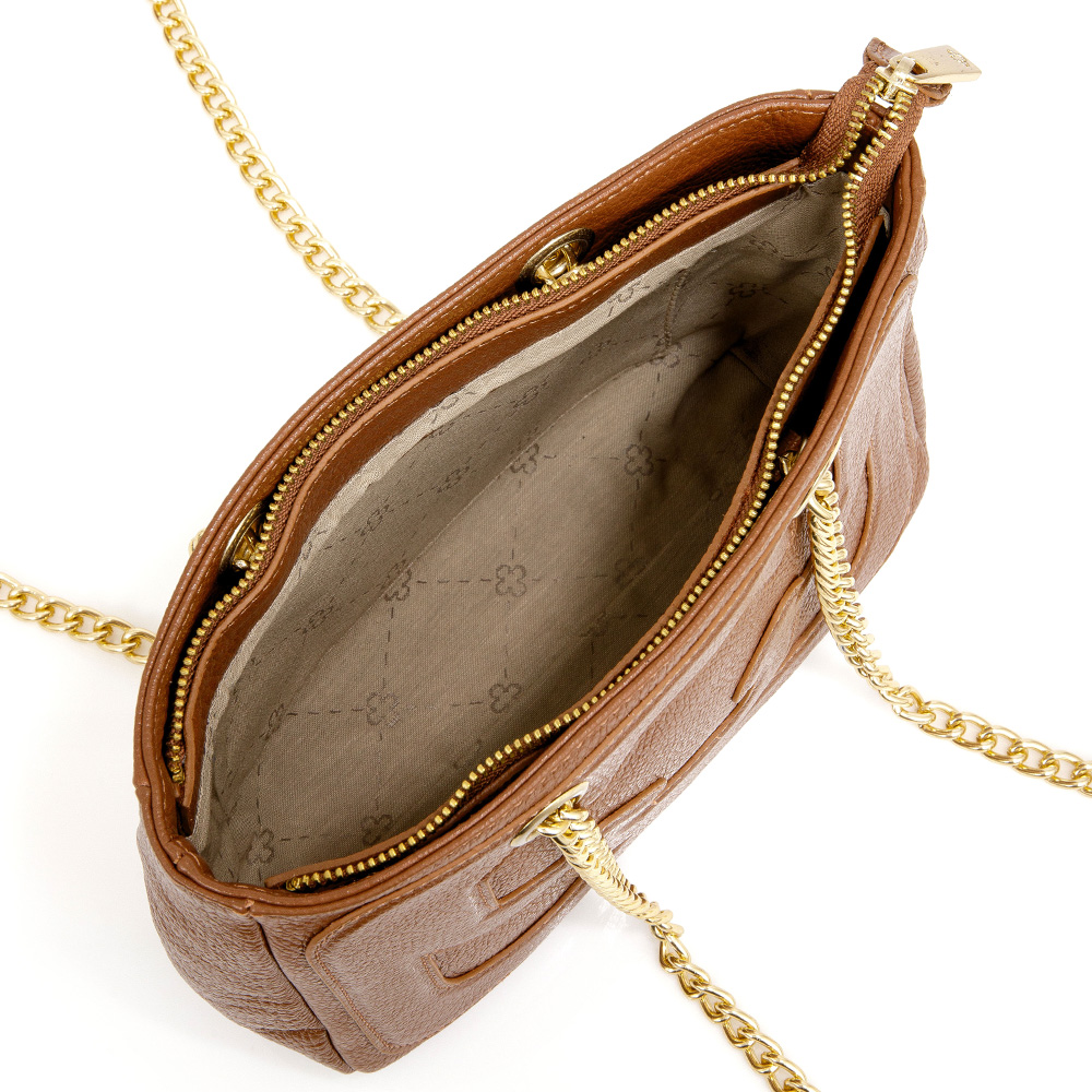 BOLSA TIRACOLO CARAMELO DE COURO SHOULDER BAG image number 4