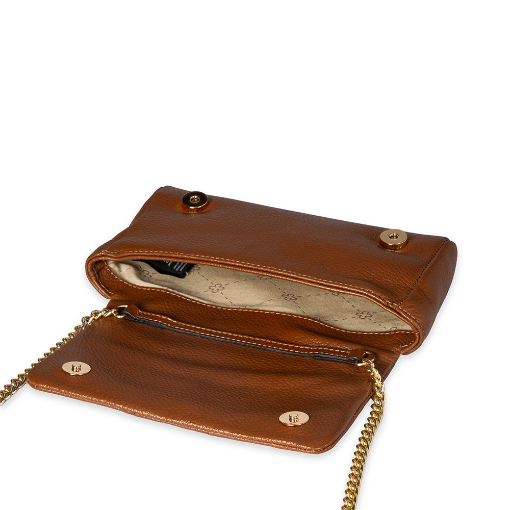 BOLSA PEQUENA MARROM DE COURO SHOULDER BAG image number 4