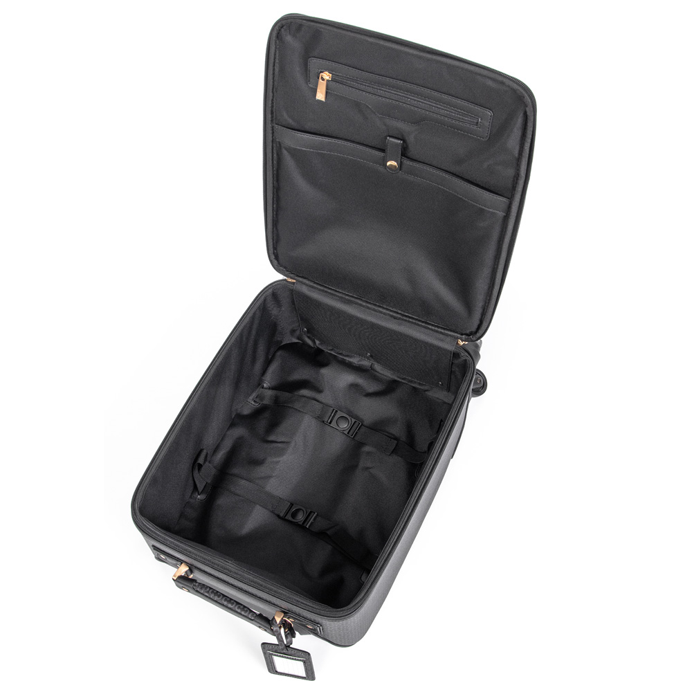 MALA DE BORDO 4 RODAS PRETA MONOGRAMA + TAG IDENTIFICA&Ccedil;&Atilde;O image number 4