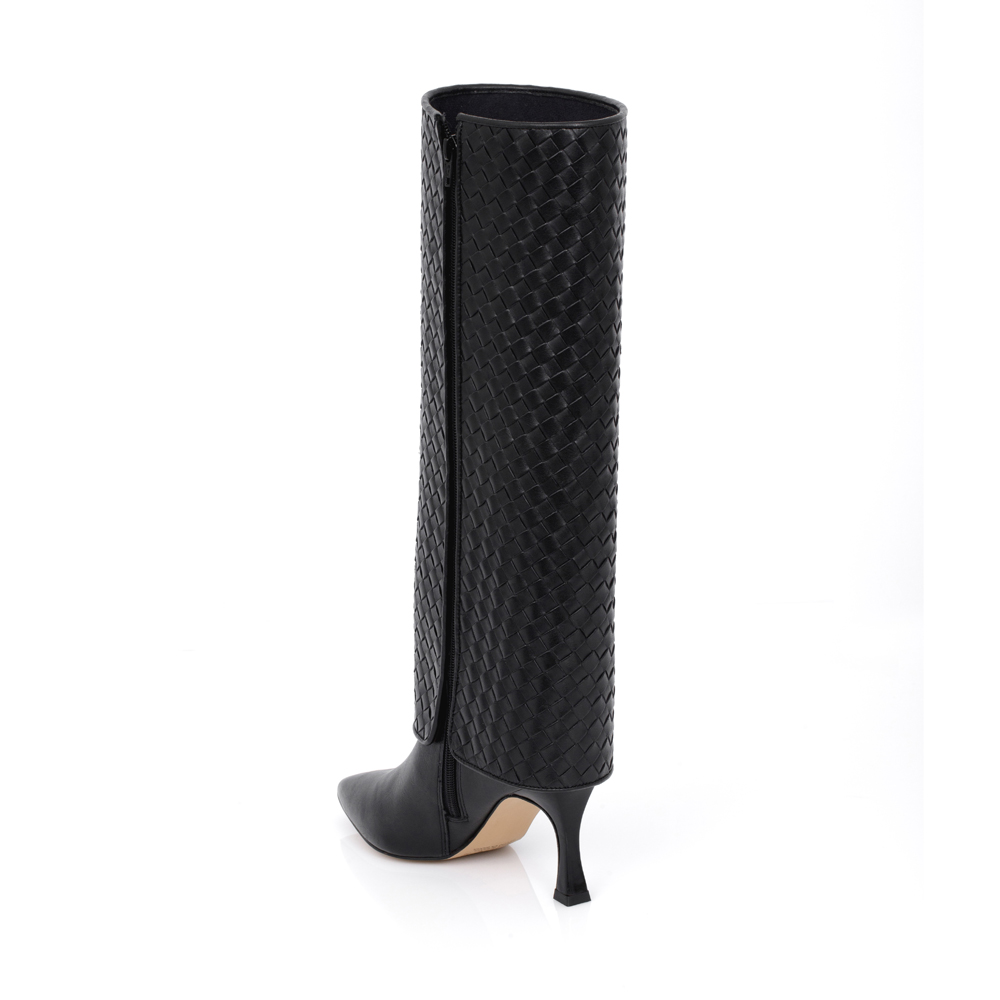 BOTA CANO LONGO PRETA DE COURO image number 2