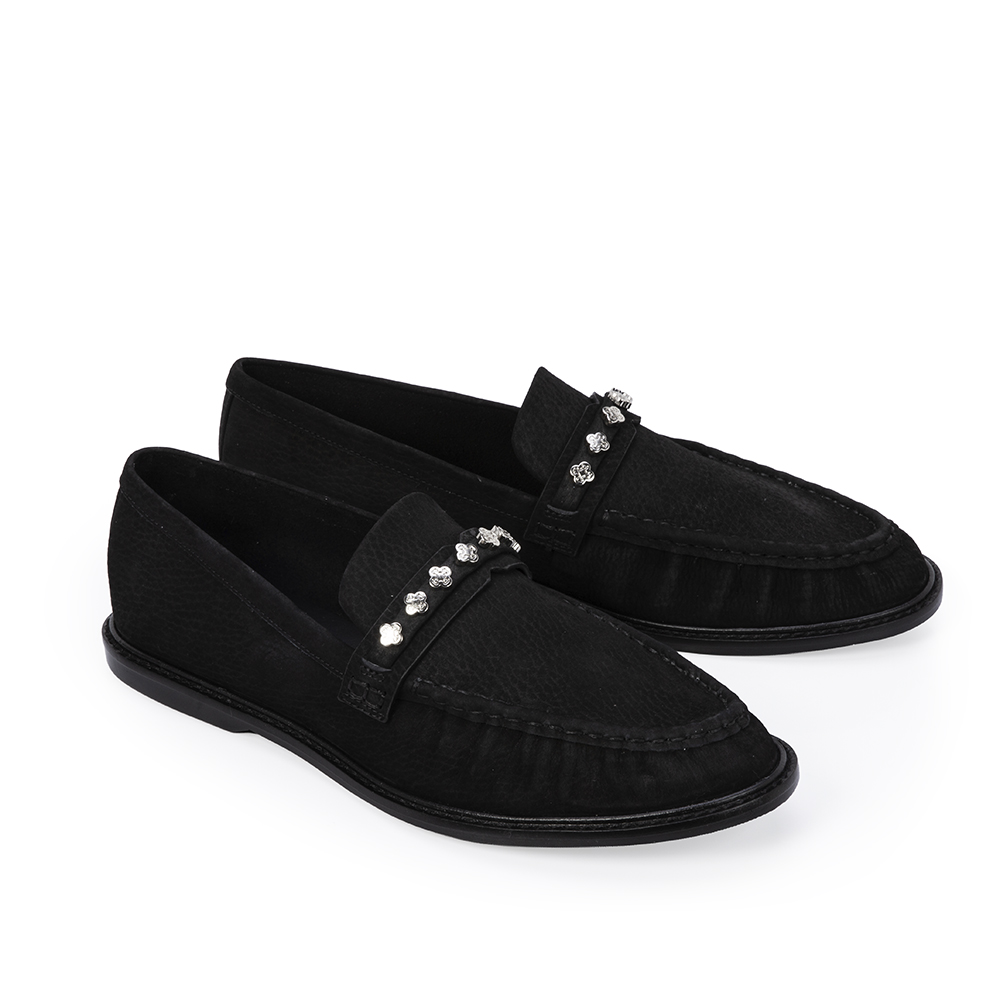 LOAFER MOCASSIM PRETO DE COURO NOBUCK image number 1