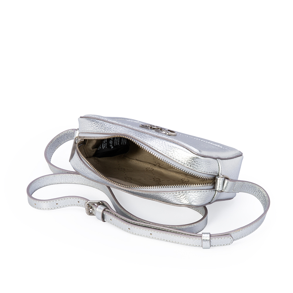 BOLSA TIRACOLO PRATEADA METALIZADA DE COURO SHOULDER BAG image number 4
