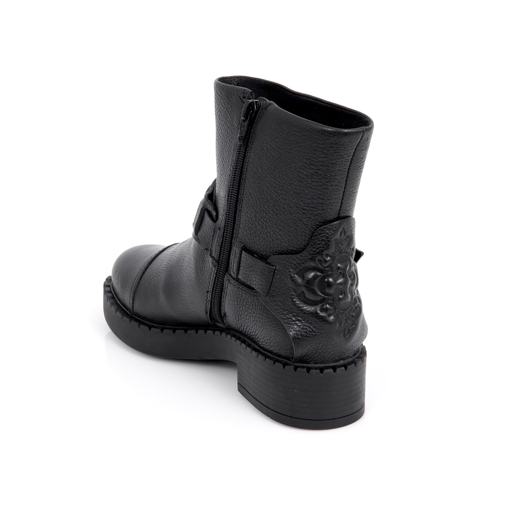 BOTA CANO CURTO DE COURO PRETA image number 2