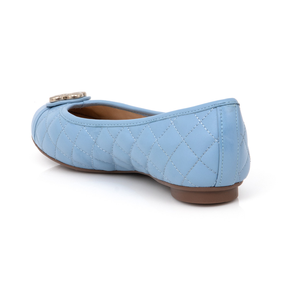 SAPATILHA CATHERINE VINTAGE DE COURO AZUL CHIARO MATELASSÊ image number 2
