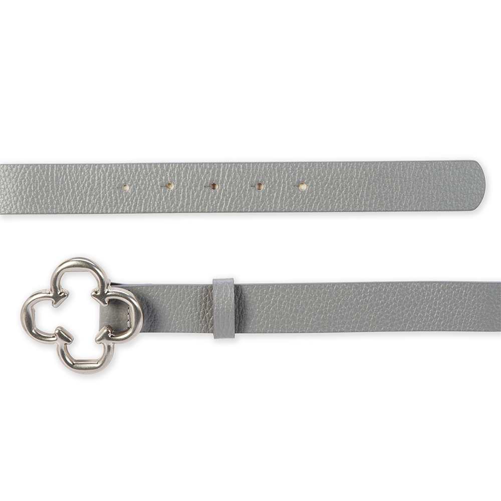 CINTO FEMININO CINZA DE COURO image number 2