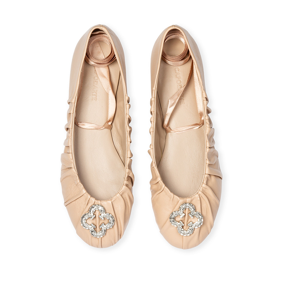 SAPATILHA BAILARINA NUDE SEDA DE COURO image number 4