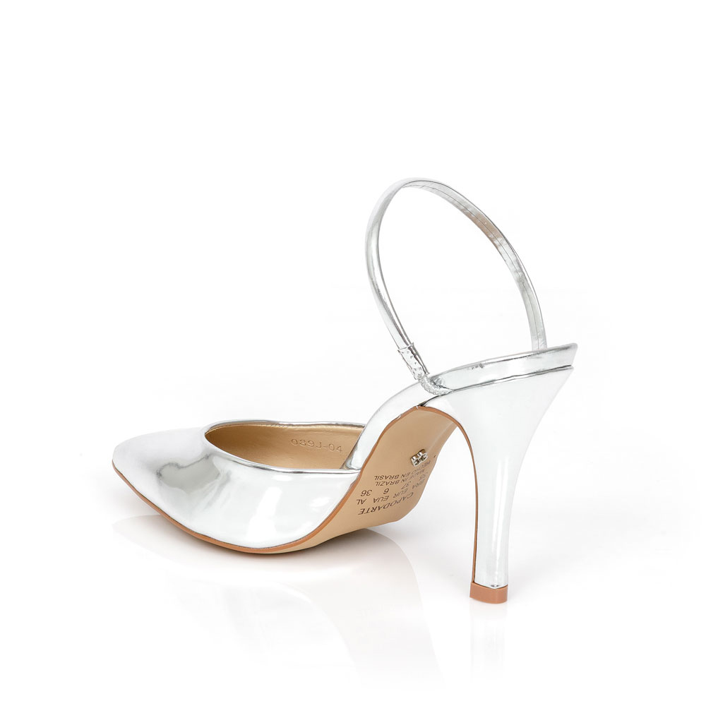 MULE SALTO ALTO PRATA SPECCHIO DE COURO image number 2