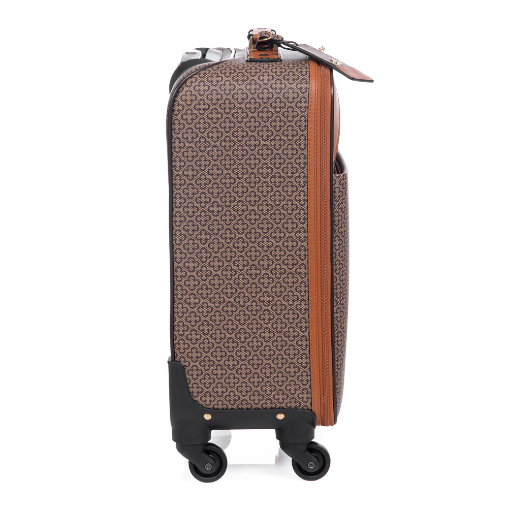 MALA DE BORDO 4 RODAS 360&deg; MARROM MONOGRAMA + TAG IDENTIFICA&Ccedil;&Atilde;O image number 1