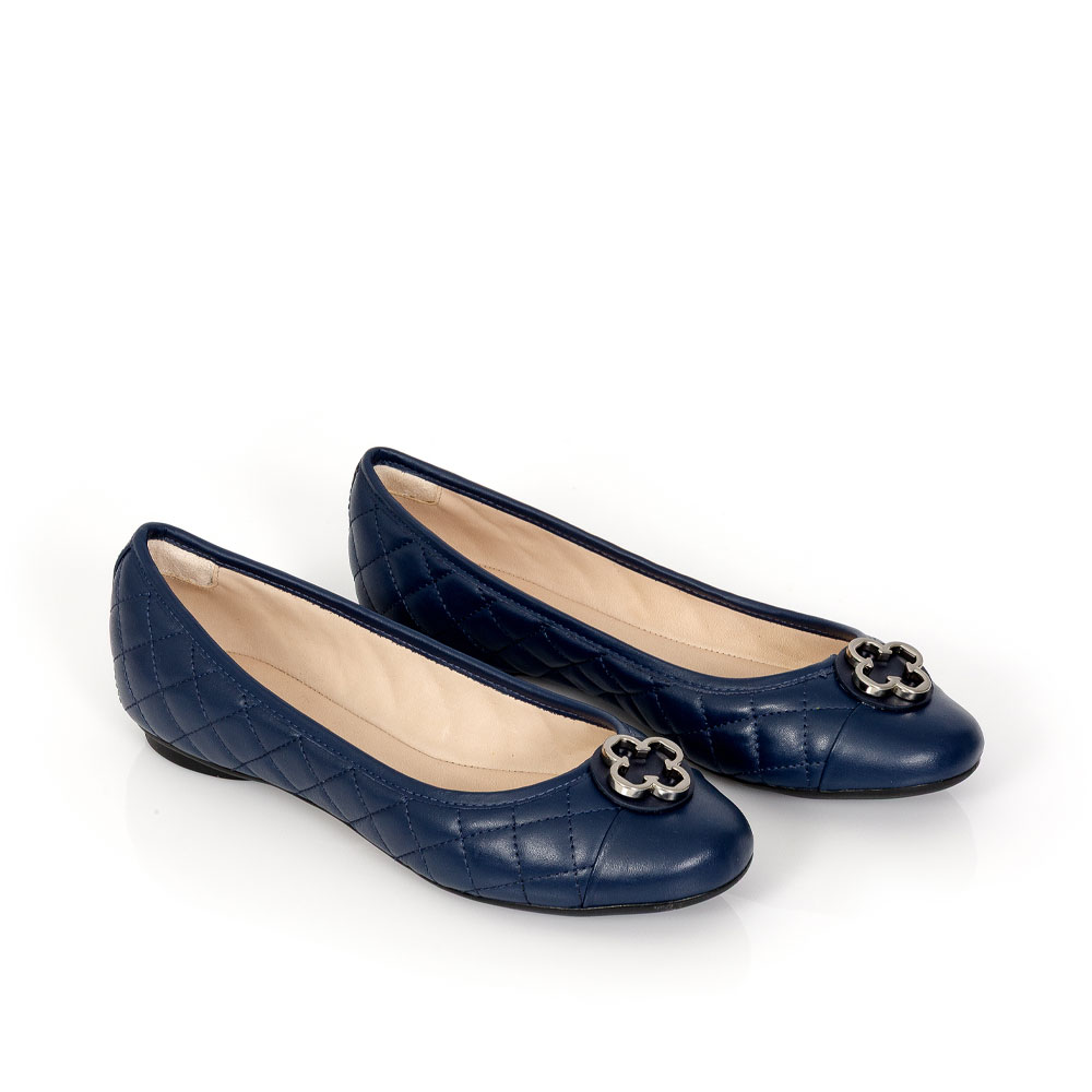 SAPATILHA CATHERINE COURO MARINHO AZZURRO MATELASS&Ecirc; image number 1